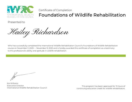 Becoming Certified in Wildlife Rehabilitation — A Personal Milestone